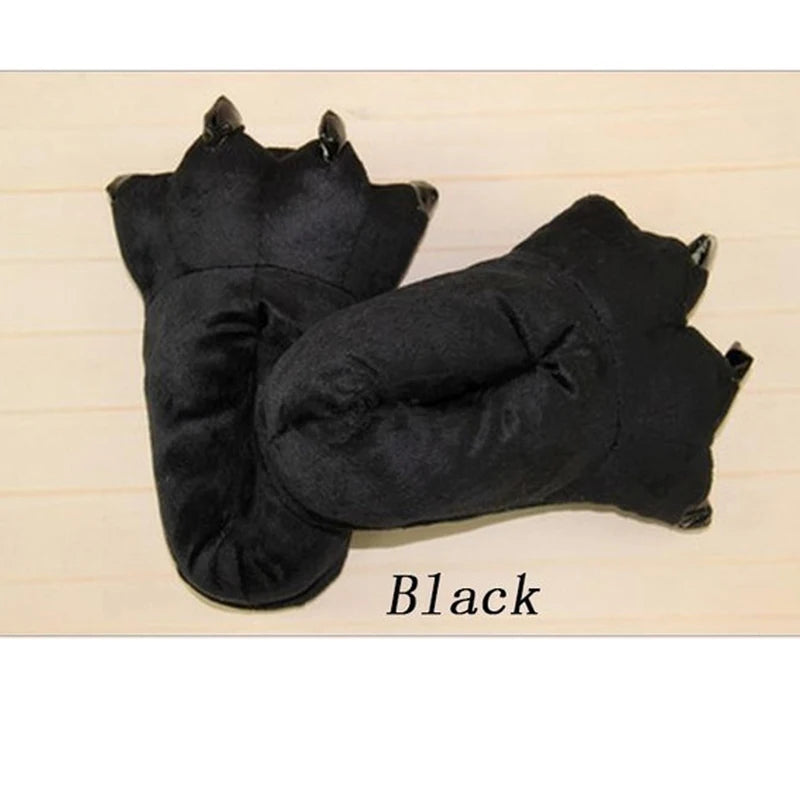 2025 Winter Warm Soft Indoor Floor Slippers Women Men Shoes Paw Funny Animal Christmas Monster Dinosaur Claw Plush Home