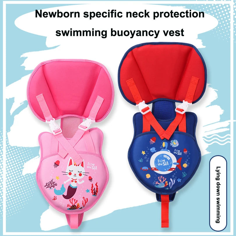 Newborn non inflatable buoyancy swim vest Professional baby neck protection swimming vest Anti rollover baby buoyancy swimsuit