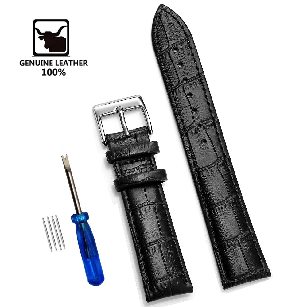 Premium Genuine Leather Watch Band – Multi-Size Wrist Strap