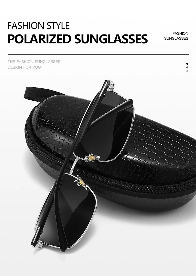 Business Metal Square Frame Polarized Sunglasses Luxury Oversized UV Protection Sun Protection Sunglasses 5027