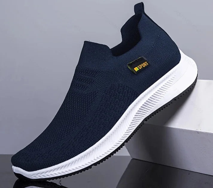 Men Walking Shoes Knit Mesh Breathable Sneakers Lightweight Sneakers Slip-on Mens Casual Shoes Fashion Comfort