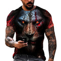 Fashion Lion Leopard Graphic T-Shirt For Men Cool Animals 3D Printed Tees Summer Round Neck Tops Oversized Short Sleeve T Shirts
