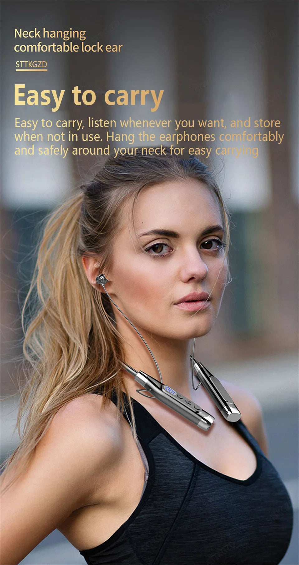 Wireless Headphones Neckband Bluetooth Earphone With Microphone  Long Battery Auriculares High Quality Headset Sport For TF Card