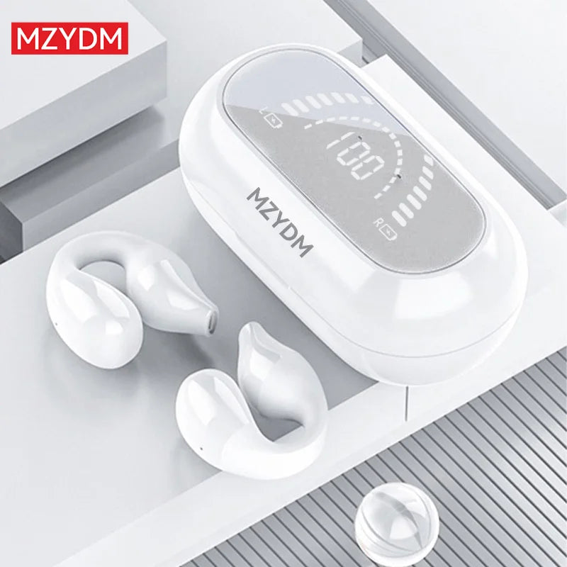 Wireless Bluetooth 5.2 Earphones Bone Conduction Earphones Sports Noise Reduction Ear Clip HiFI Stereo Earphones Digital Display