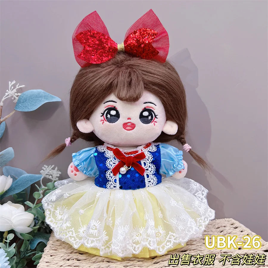 20cm Cotton Doll Clothes Cute Dress Lolita Vintage Doll Clothes for Plush Doll Idol Dolls For Cotton Stuffed Dolls  Accessories