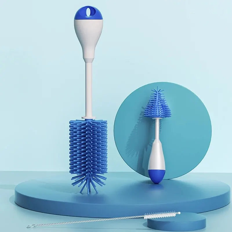 360° Silicone Baby Bottle Cleaning Brush Set 3-in-1 – Bottle, Pacifier & Straw Cleaner