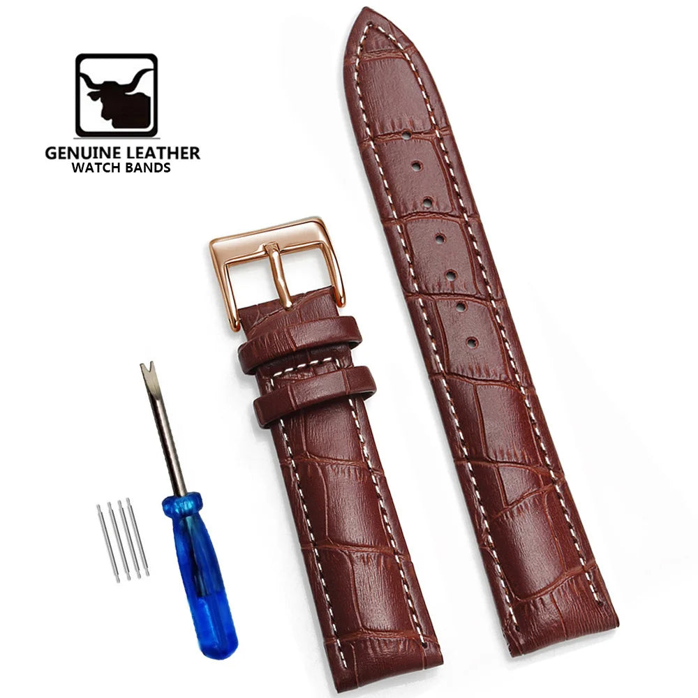 Premium Genuine Leather Watch Band – Multi-Size Wrist Strap