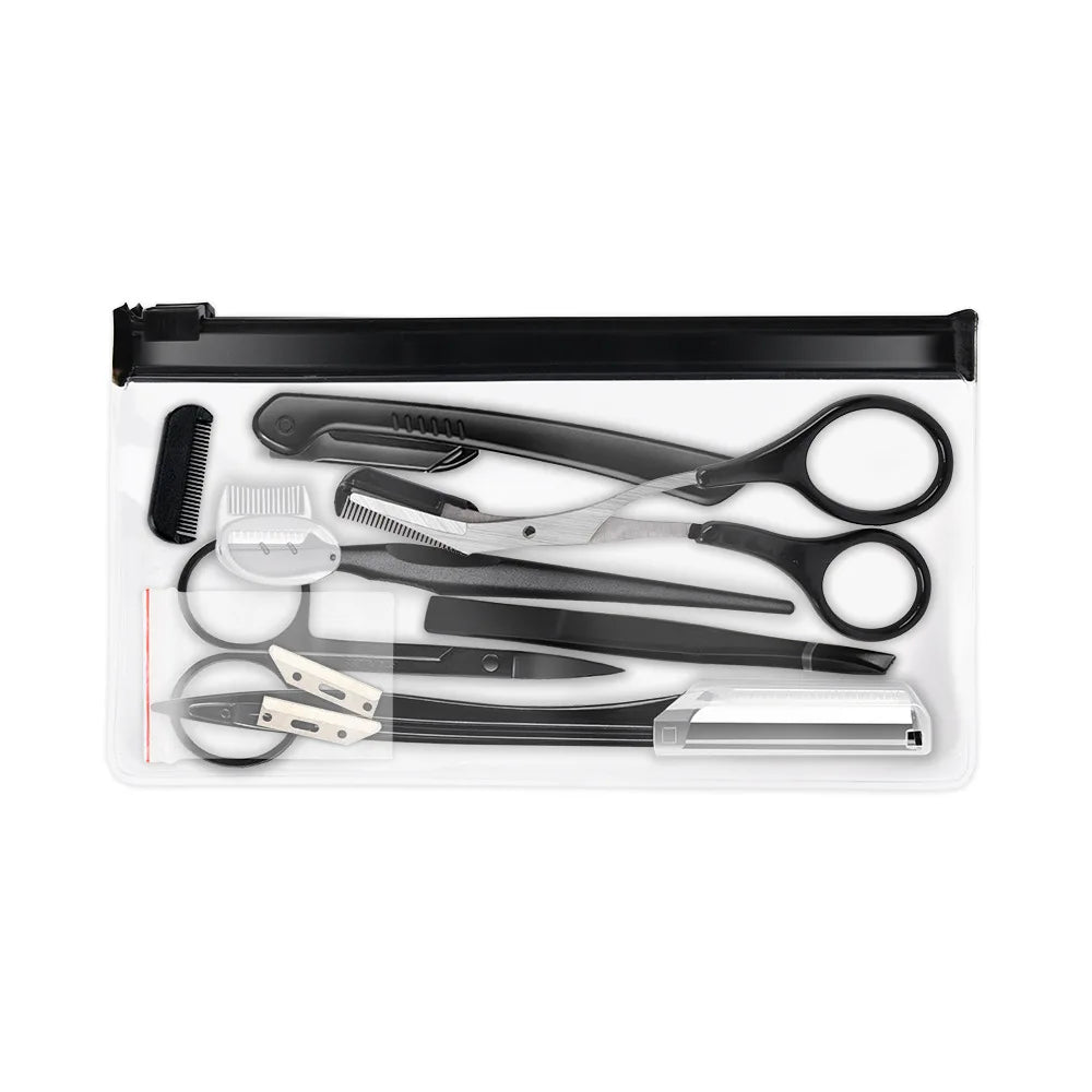 2-17 PCS Eyebrow Trimmer Set Eyebrow Razor Scraping Eyebrow Comb Razor Eyebrow Clip Scissors Tweezers Makeup Tools Sets