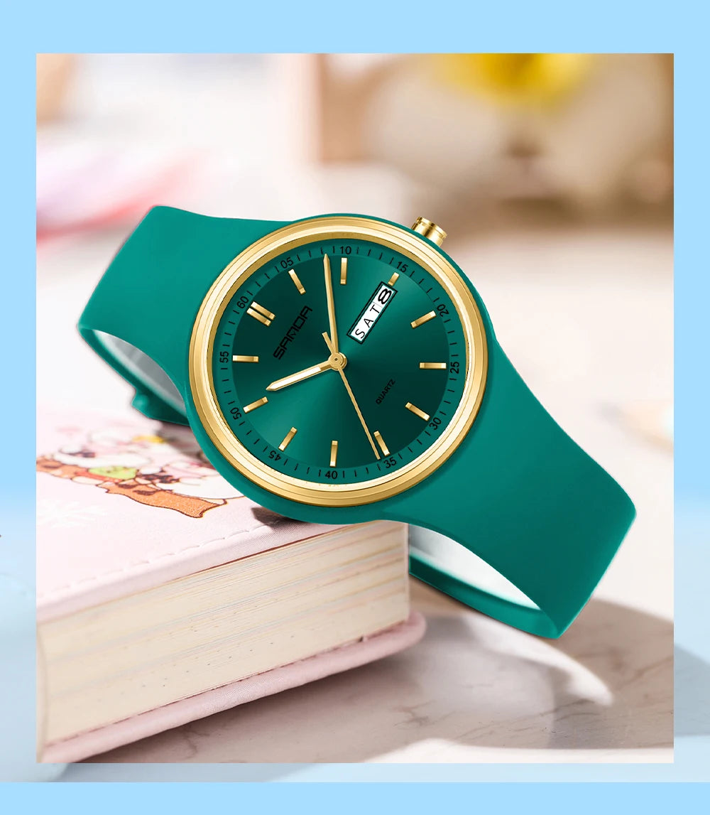 SANDA Top 6213 Male and Female Student Watches Casual Simple Dual Calendar Fashion Male and Female Student Quartz Watches 2025