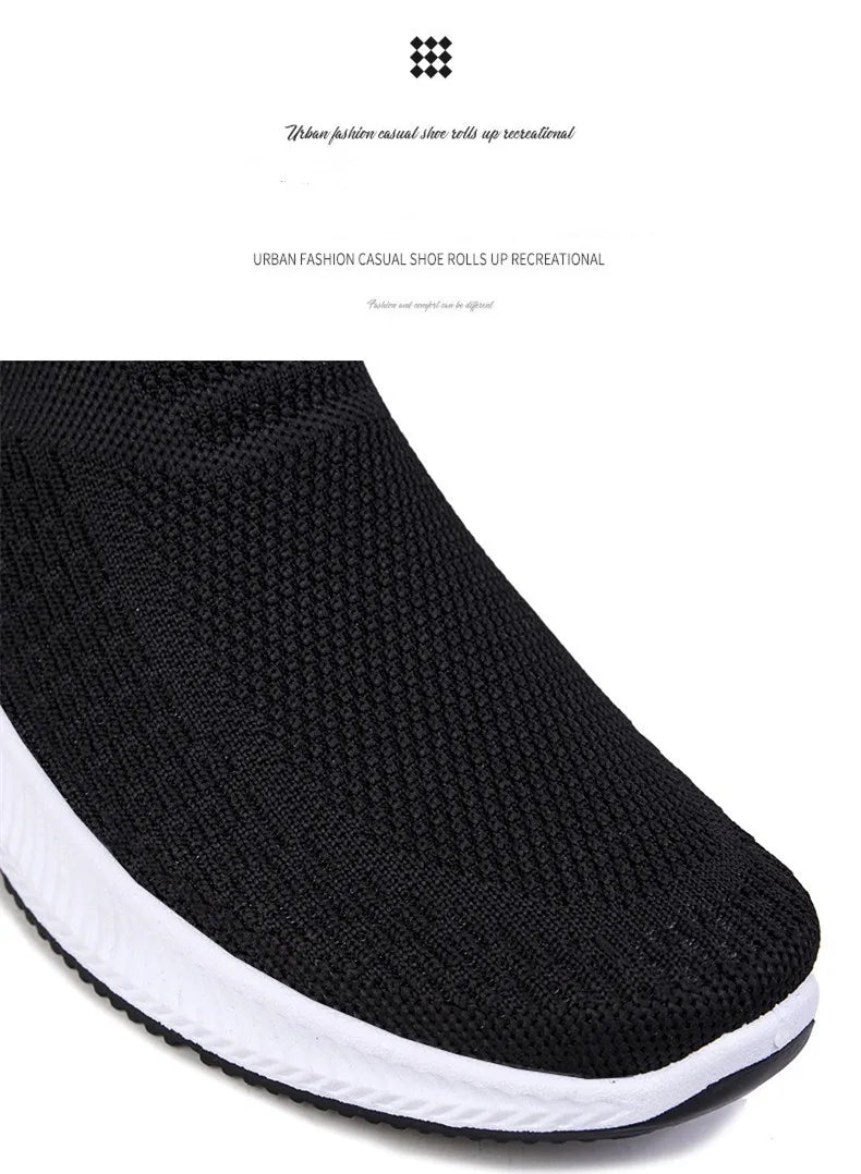 Men Walking Shoes Knit Mesh Breathable Sneakers Lightweight Sneakers Slip-on Mens Casual Shoes Fashion Comfort