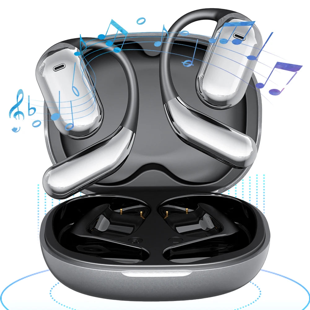 AI Translation Earphones Bluetooth-Compatible 5.4 Real Time Translator Earbuds Waterproof Touch Screen Open Ear Headphones