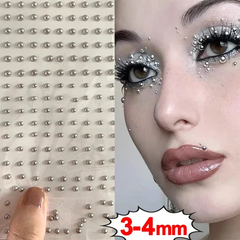 180pcs Metal Fake Nose Ring Stickers Non Piercied Lip Nails Ear Stud for Women Men Pack Fake Eyebrow Lip Piercing Body Jewelry