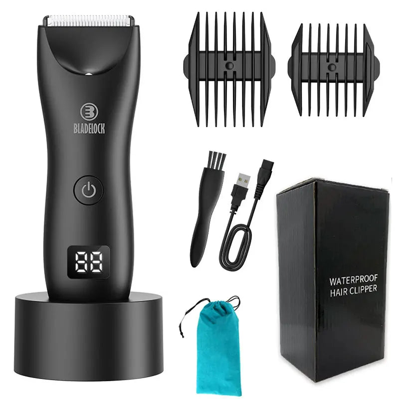 Intimate Pubic Hair Removal for Men Electric Groin Trimmer Male Shaver for Sensitive Areas Waterproof Safety Razor Body Hair