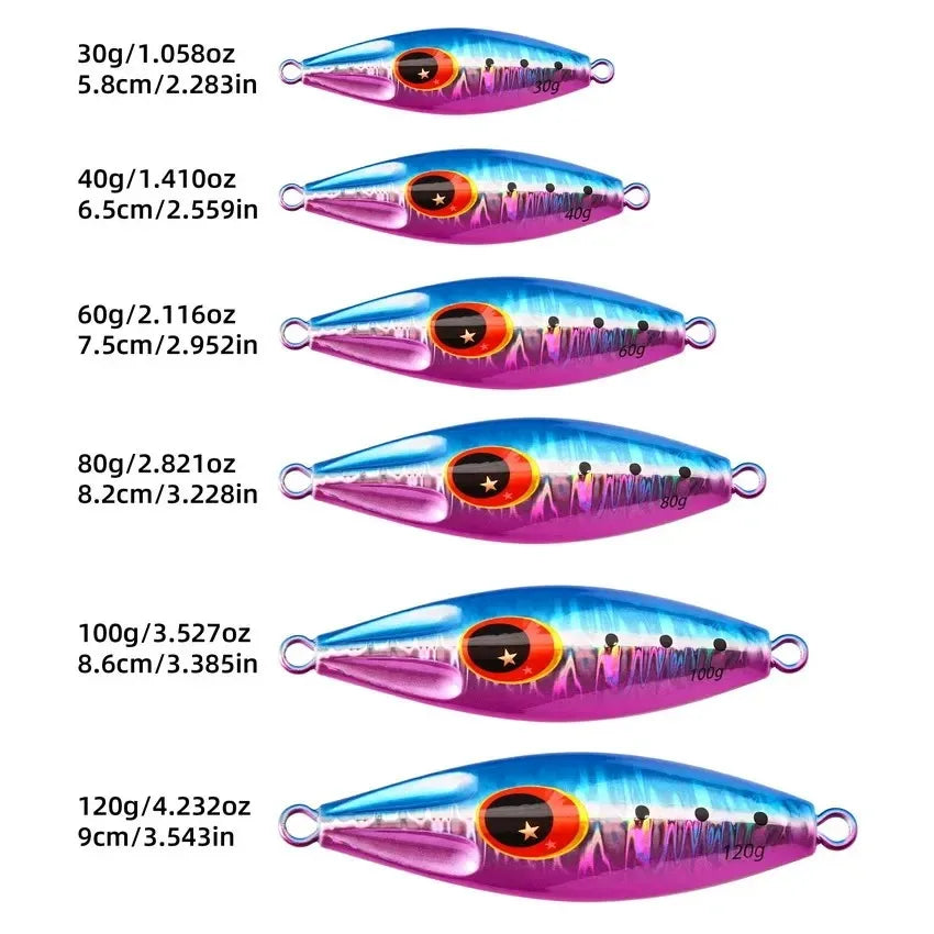 1pcs Glowing Metal Jig Fishing Lure Bionic Sea Bait With Realistic Action Durable Slow Pitch Jig For Nighttime Catches