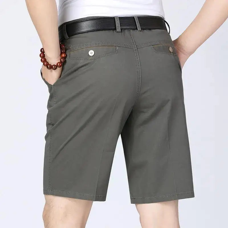 100% Cotton Shorts Men Knee Length Boardshorts Classic Brand Comfortable Clothing Beach Shorts Male Short Trousers