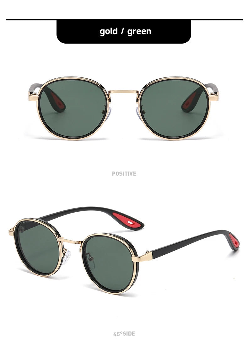 Round Retro Sunglasses Men UV400 Sunnies Women Brand Designer Sun Glasses Alloy Punk Outdoor Eyewear