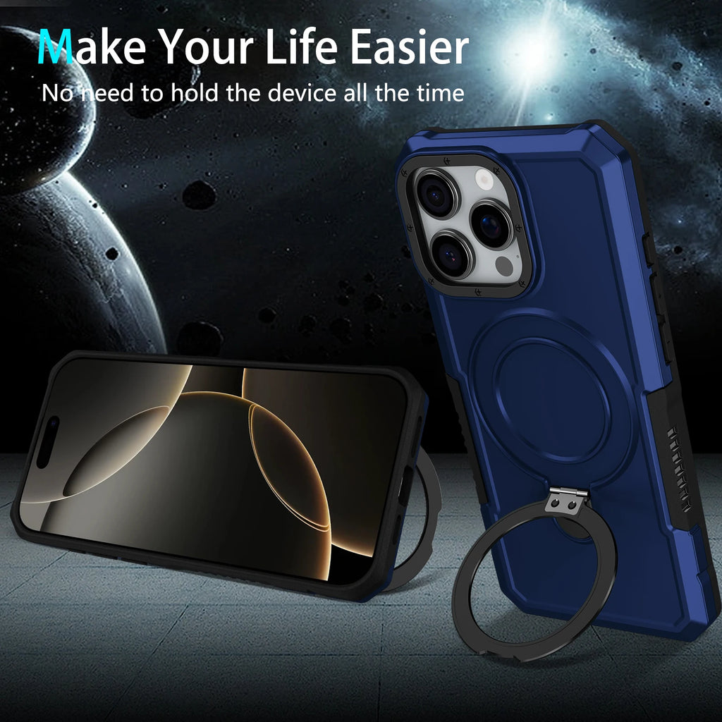 Luxury Armor Case for IPhone 17 16 15 14 13 12 11 Pro X XS XR Max 8 7 6 Plus Ring Holder Slide Lens Stand Phone Cover Shockproof