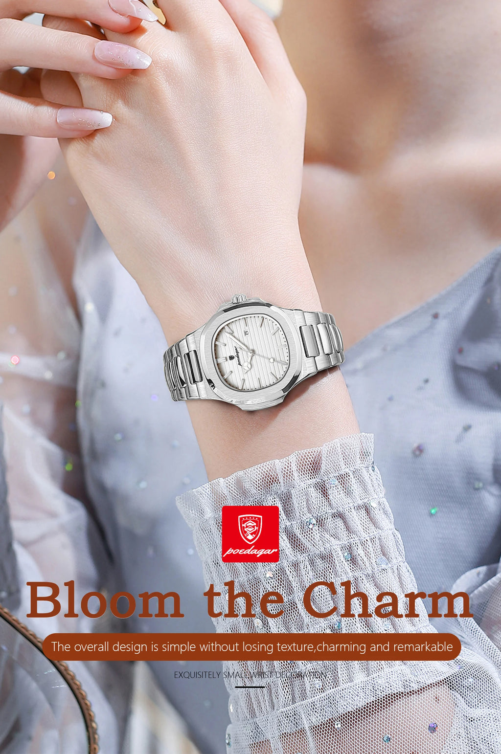 POEDAGAR Top Exquisite Women's Wristwatch Waterproof Luminous Date Fashion Ladies Watches Stainless Steel Quartz Watch For Woman