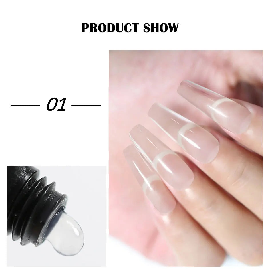 Arte Clavo 2pcs/Set 15ml Jelly Nail Extension Gel Pink White Clear Quick Building UV LED Gel Nails Finger Extensions Nail Art