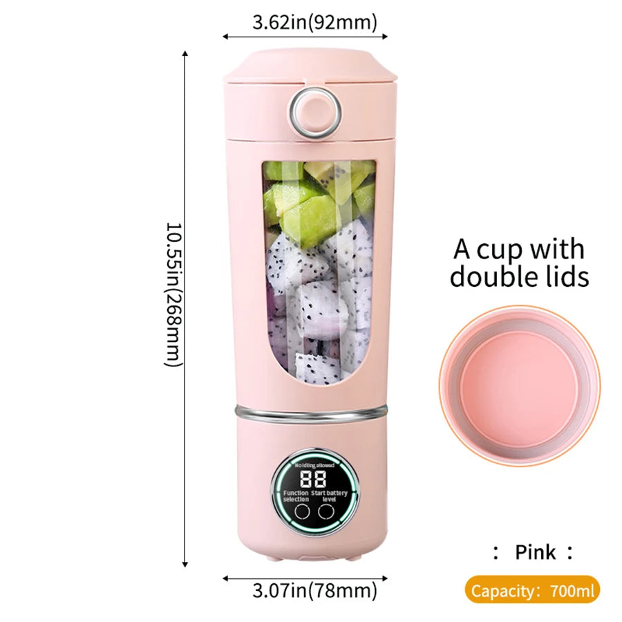 Portable blender, personal blender for milkshakes and smoothies, rechargeable and self-cleaning