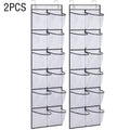 12 Pockets Over the Door Shoe Organizer Large Mesh Pockets With 2 Hooks Transparent Fabric Shoe Rack Storage Bag For Bedroom