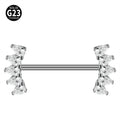 1/2PCS Heart Nipple Piercing Titanium CZ Crystal Sexy Leaf Nipple Shield Ring Nails Barbell Body Pierced Jewelry Chest Decor 16G