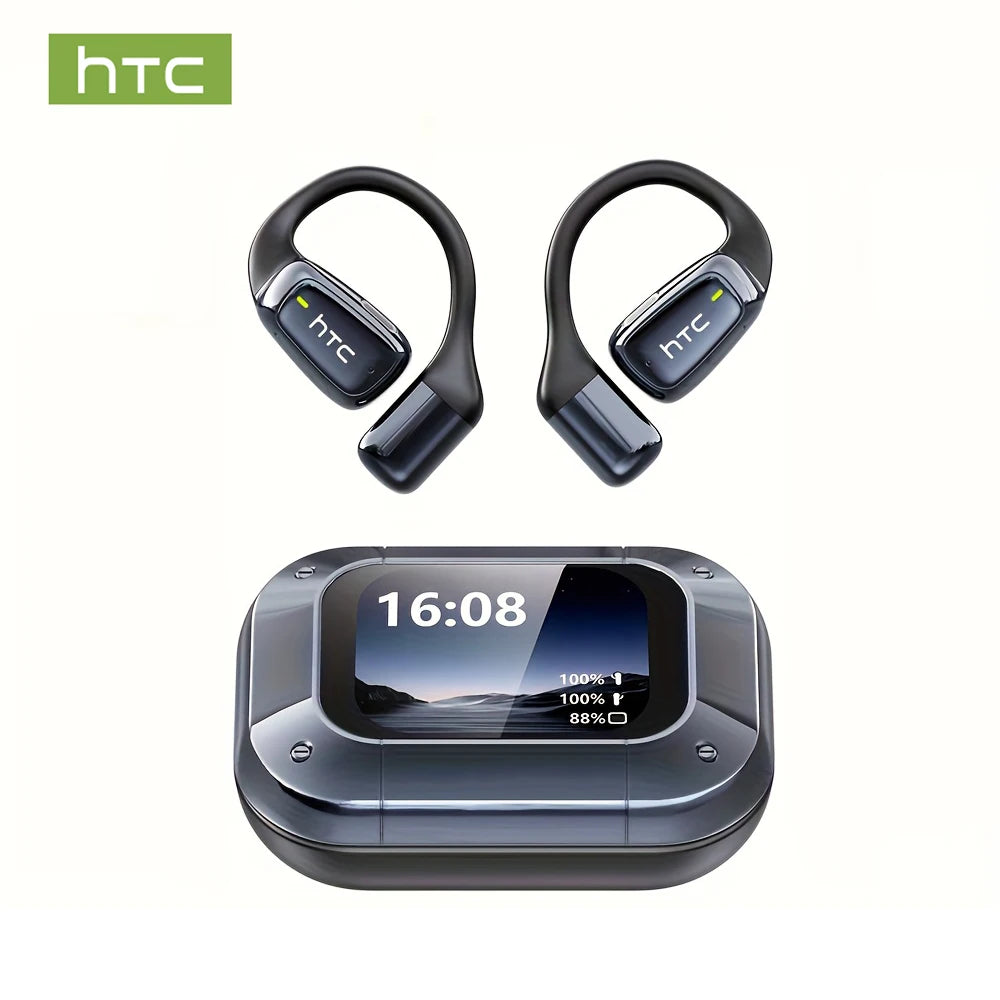 Headphones Bluetooth V6.0 HTC NE25 Ai Translator Wireless Earphones HD LCD Display Low latency Extremely Comfortable for Music