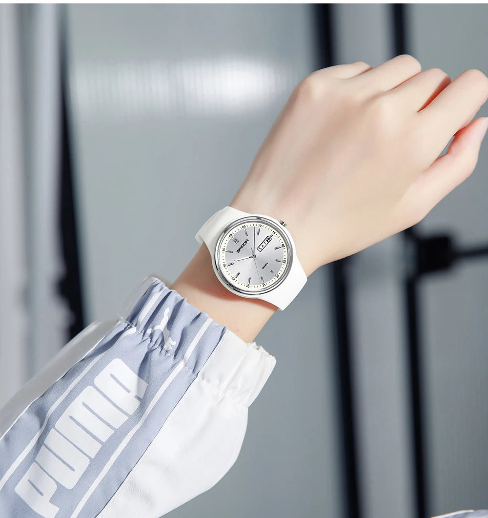SANDA Top 6213 Male and Female Student Watches Casual Simple Dual Calendar Fashion Male and Female Student Quartz Watches 2025