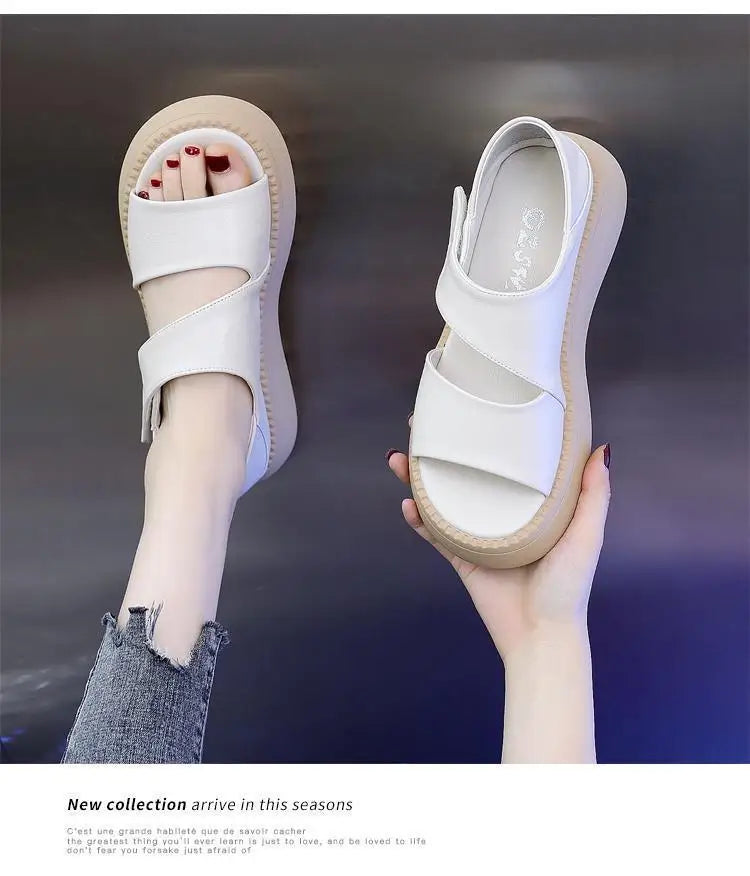 New 2025 Women's Beach Sandals Thick Bottom Roman Shoes comfortable soft sole versatile casual small fresh sandals fashion