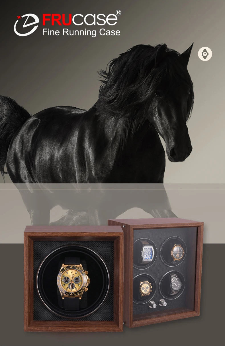 FRUCASE WOODEN Watch Winder for Automatic Watches Watches Box Jewelry Watch Display Collector Storage With LED