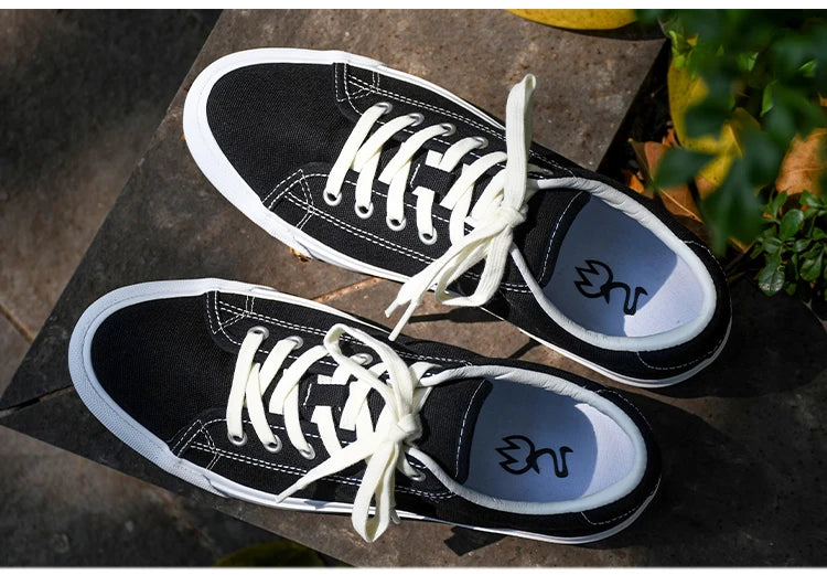 Goluck Designer Luxury Black White Canvas Sneaker Men's Women's Skateboar Shoes Steetwear Vulc Breathable Durable soft Footwear