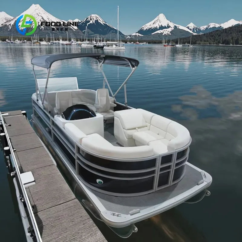Inflatable Pontoon Yacht 16ft, High Quality Foldable Water Craft for Seaside Entertainment Fun