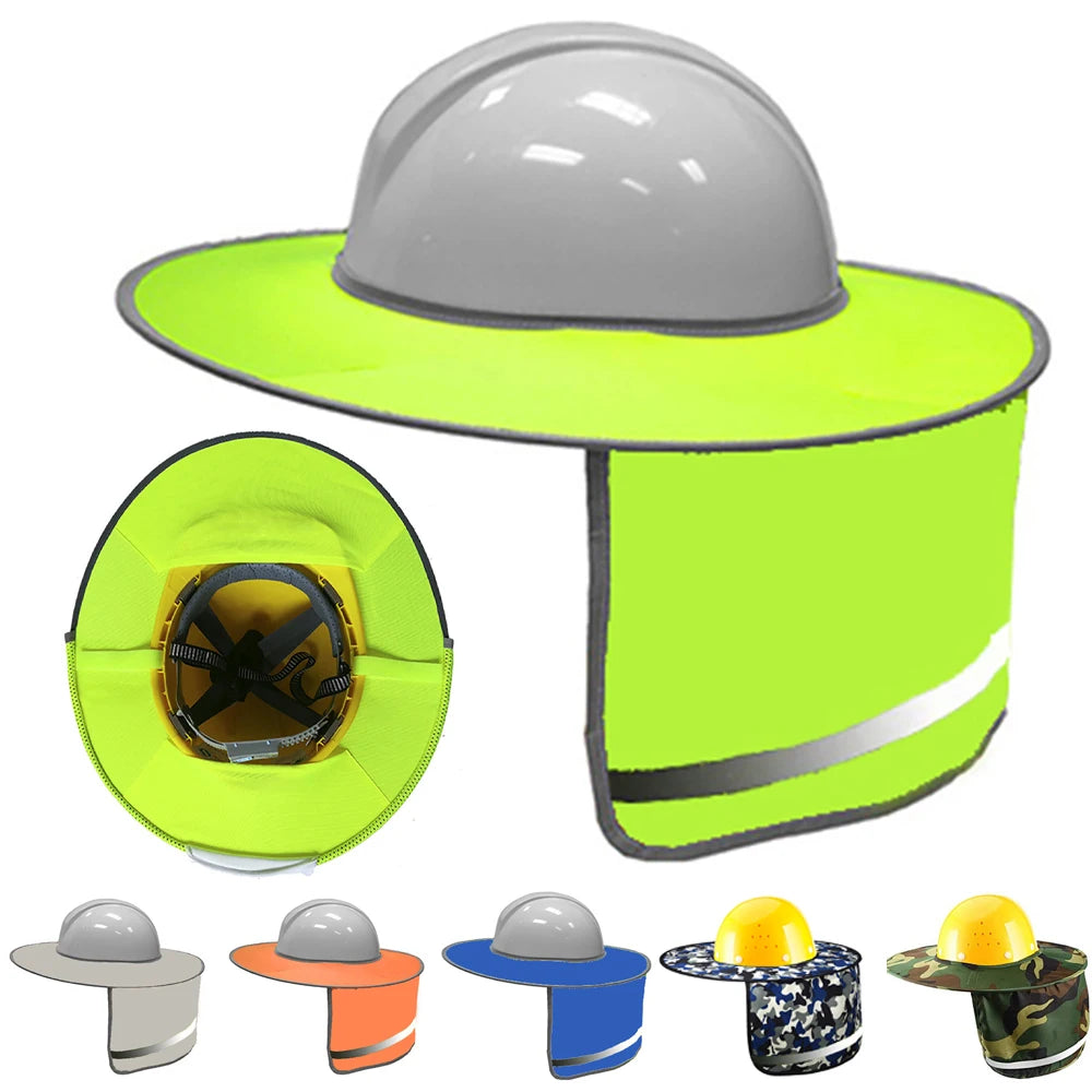 Outdoor Safety Hat Neck Shield Cover Sun Shade High Visibility Reflective Strip Workplace Safety Supplies For Construction Site