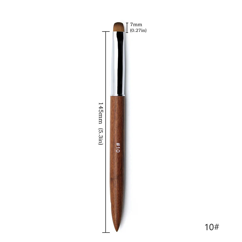 5pcs French Nail Brush Sandalwood Handle Acrylic Drawing Rhinestone Gel Painting Manicure Tool 8-16