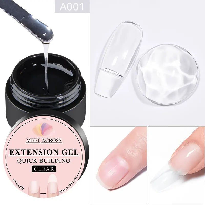MEET ACROSS 8ml Pearl Shell Thread Gel Nail Polish 3D Semi Permanent Soak Off UV Gel Nail Art Varnish For Nails Manicure DIY