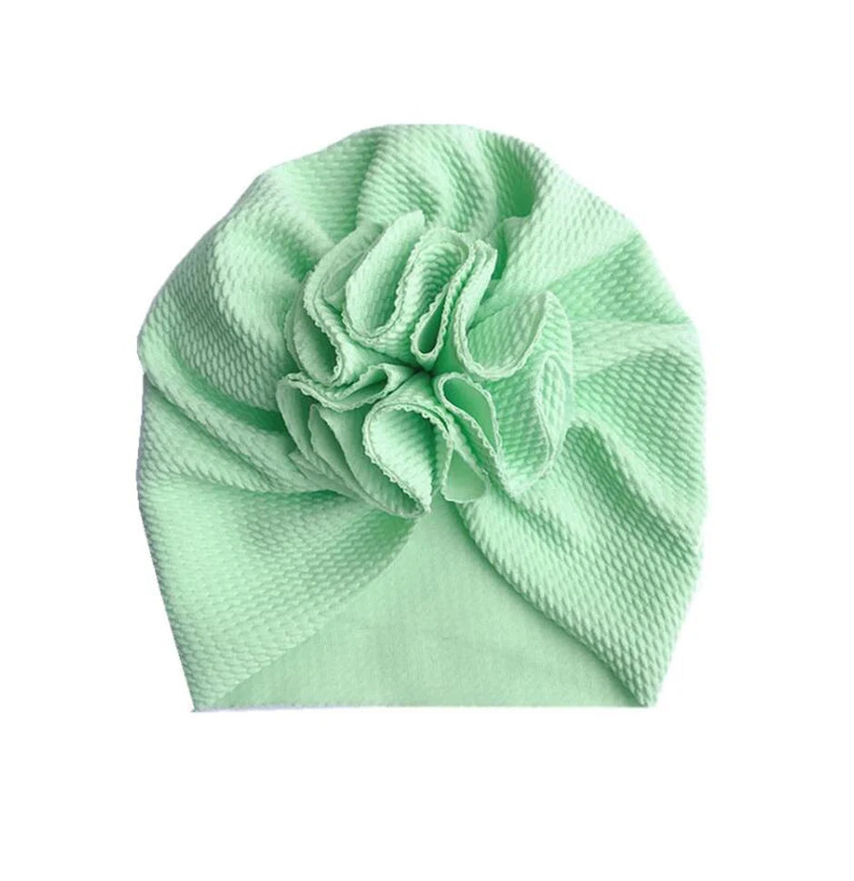 Cute Flower Baby Turban Hat Soft Baby Girl Headwrap Beanie Hat For Newborn Infant Toddler Headwear Headband