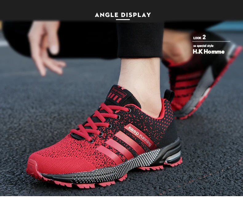 Men Shoes Comfortable Non-Slip Stable Shock Absorption Light Couple Shoes and Men's Sneakers Mesh Breathable Casual Basket Homme