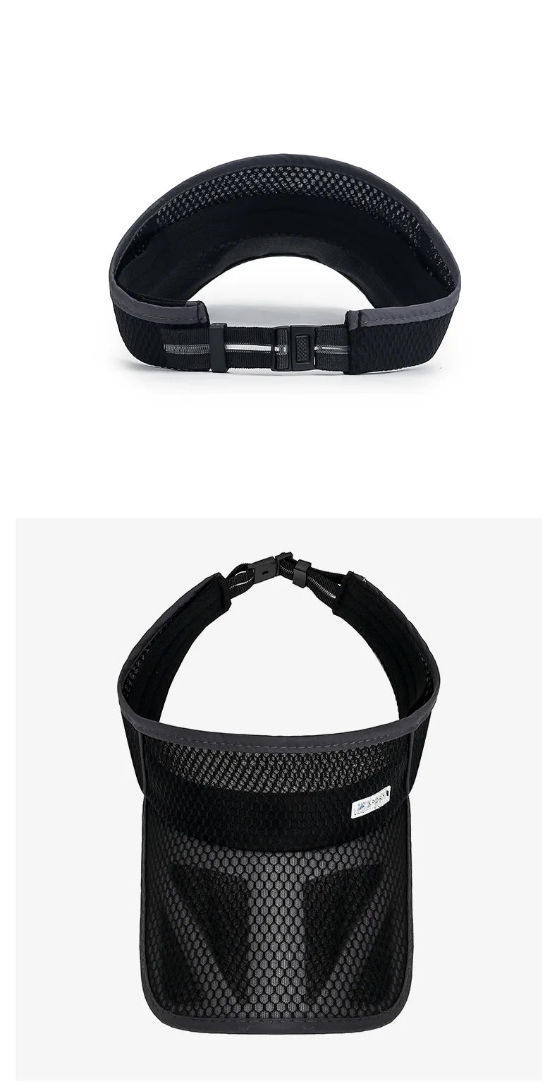 Unisex Adjustable Sun Cap Outdoor Sports Sun Protection Hollow Top Hat for Summer Holiday Outdoor Party