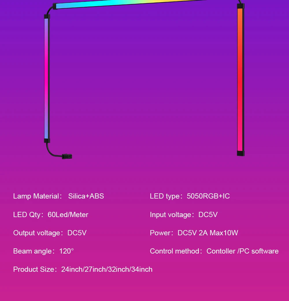 Smart Ambient TV PC Display Sync Computer Monitor Backlight LED Strip Light RGB Color DIY Game Holiday Atmosphere Computer
