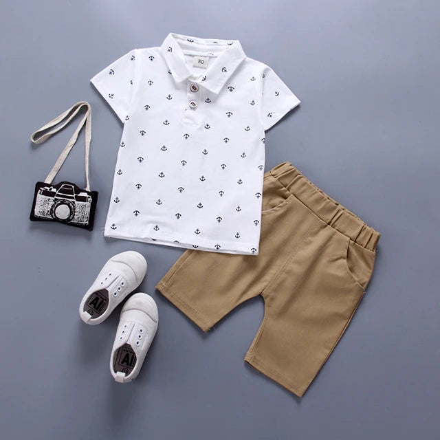 Boys Summer Sport Outfit Set 2pcs – T-Shirt & Shorts Toddler Sportsuit for Ages 1-4