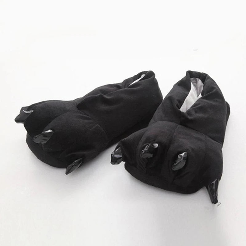 2025 Winter Warm Soft Indoor Floor Slippers Women Men Shoes Paw Funny Animal Christmas Monster Dinosaur Claw Plush Home