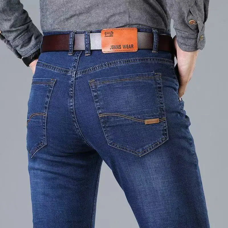 Men's Classic Straight Stretch Business Jeans – 2025 Style