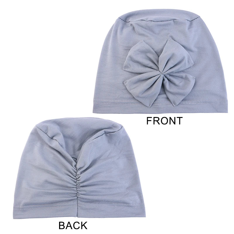 Women Stretchy Turban Hat bow headband hat Soft headscarf fashionable Muslim hat high-quality new Head Scarf