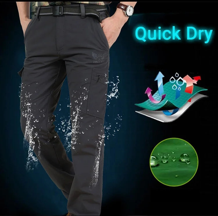 Tactical Waterproof Cargo Pants Men Summer Quick Dry Long Trousers Male Outdoor Sport Trekking Camping Fishing Pants Size M-4XL