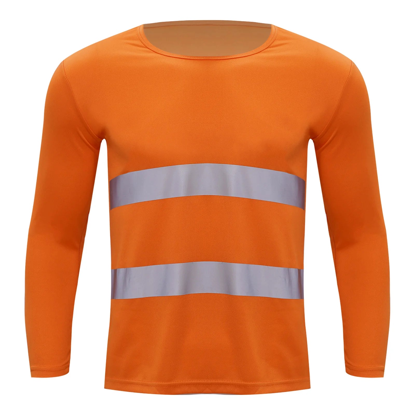 Mens T-shirt Moisture-Wicking Long Sleeves Reflective Safety Top for Volunteer Activities Social Service Cycling Workout Running