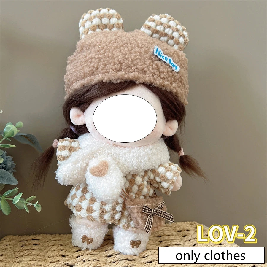 20cm Cotton Doll Clothes Cute Dress Lolita Vintage Doll Clothes for Plush Doll Idol Dolls For Cotton Stuffed Dolls  Accessories