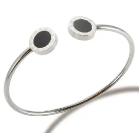 Stainless Steel Crystal Bracelet Bangle – Elegant 3-Stone Fashion Jewelry