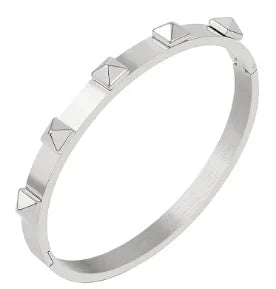 Stainless Steel Crystal Bracelet Bangle – Elegant 3-Stone Fashion Jewelry