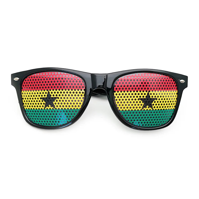 New Unisex Black Frame 42 Countries Flag Sun Glasses Decorative Spectacles Eyeglasses Frames for Party Women Men Sunglasses