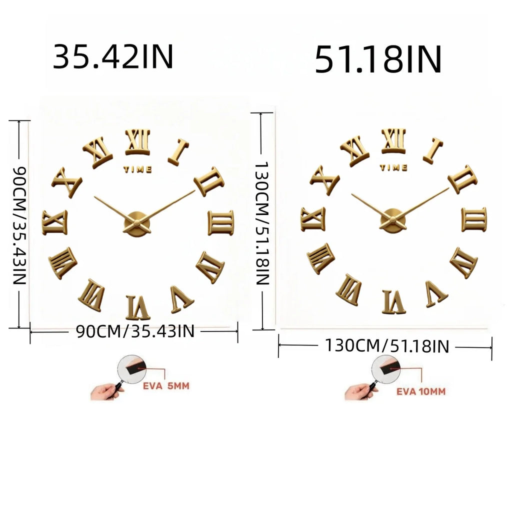 New Modern Design Large Wall Clock 3D DIY Quartz Clocks Fashion Watches Acrylic Mirror Stickers Living Room Home Decor Horloge